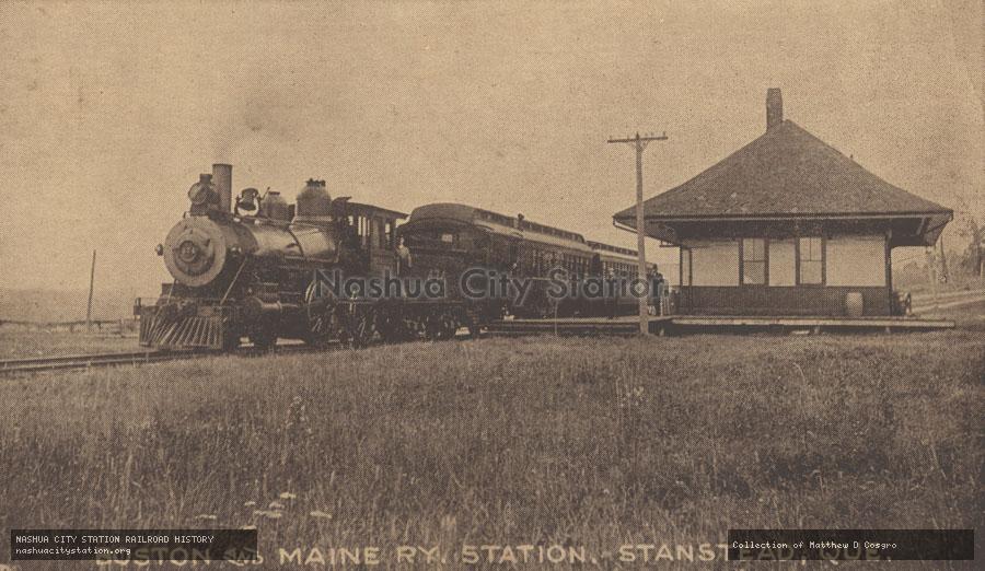 Postcard: Boston & Maine Railway Station, Stanstead, Quebec
